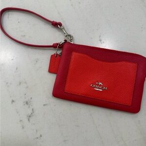 Coach Vibrant Red Wristlet Clutch